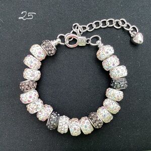 Rhinestone Bead Charm Bracelet